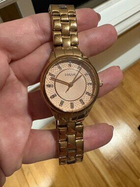 Fossil Rose Gold Crystal Accent Women’s Watch